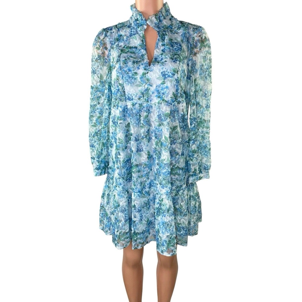Tuckernuck Organza Palmerston Dress Water's Edge Hydrangea XL Feminine Whimsical - Picture 3 of 16